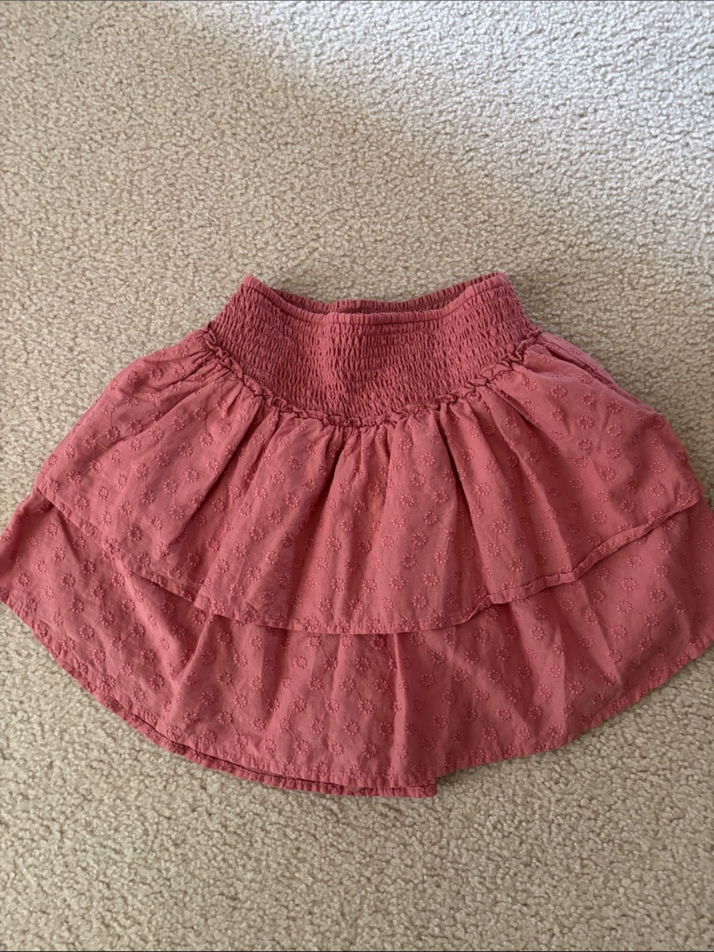 Hollister Rose Pink Tiered Smocked Waist Skirt
